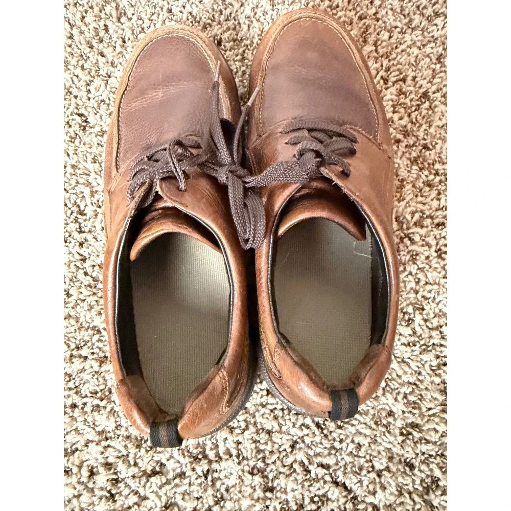 SAS Men Brown Leather Walking Shoes S-Motion Technology Made in USA 10 M